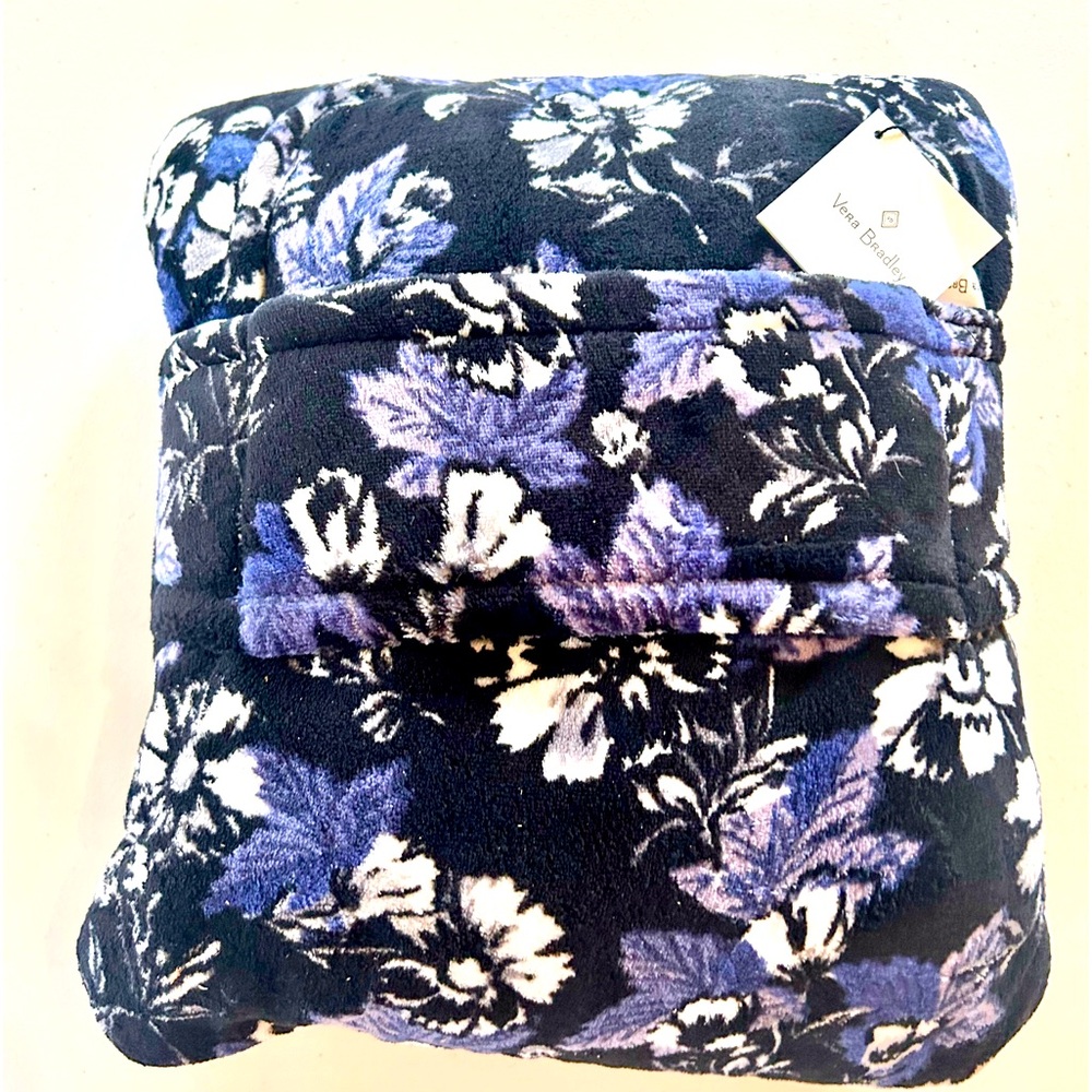 Vera Bradley Fleece Travel Blanket/Throw Blanket- Frosted Floral
